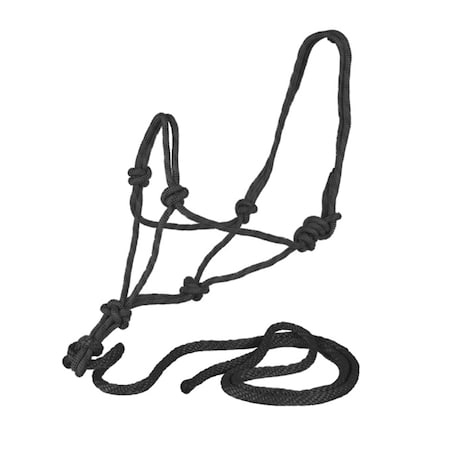 Rope Halter With Rope Lead BLACK